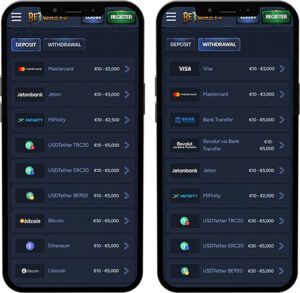 Betwarts Mobile App Payment Methods