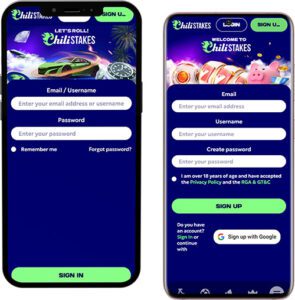 ChiliStakes Mobile App Login and Registration