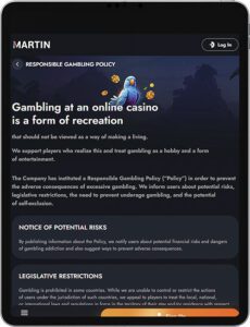 Martin Casino Mobile App Responsible Gaming