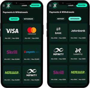 SagaSpins Mobile App Payment Methods