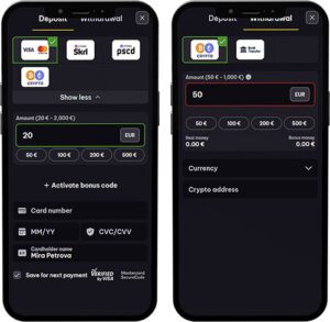 Spinmacho Mobile App Payment Methods