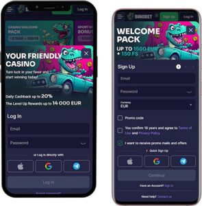 Bino.bet Mobile App Login and Registration