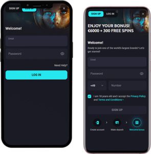 Connexion et inscription à l’application mobile Nova Dreams Casino