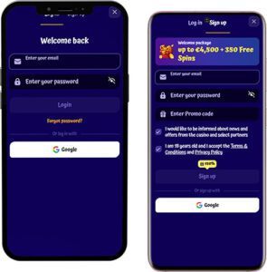 Spingranny Mobilalkalmazás Bejelentkezés és Regisztráció