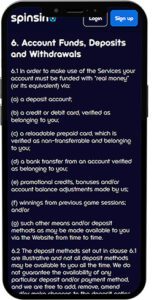 Spinsino Mobile App Payments