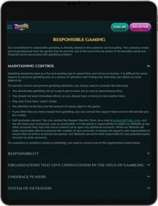 7Signs Mobile App Responsible Gaming