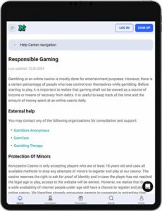 Koru Casino Mobile App Responsible Gaming