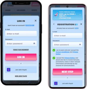 OnlySpins Mobile App Login and Registration