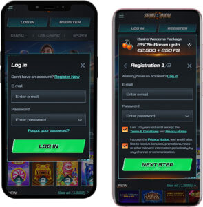 Spinational Mobile App Login and Registration