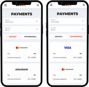 BetRiot Mobile App Payment Methods