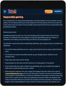 DudeSpin Mobile App Responsible Gaming