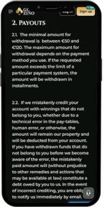 Goldzino Mobile App Payment Methods