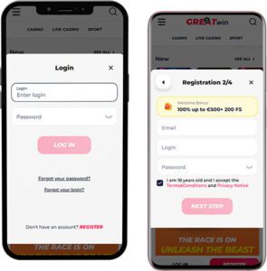 GreatWin Mobile App Anmeldung und Registrierung