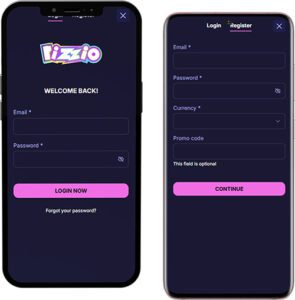 Rizzio Mobile App Login and Registration