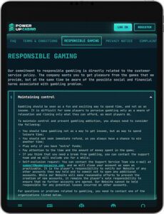 RowerUp Casino Mobile App Verantwortungsbewusstes Spielen