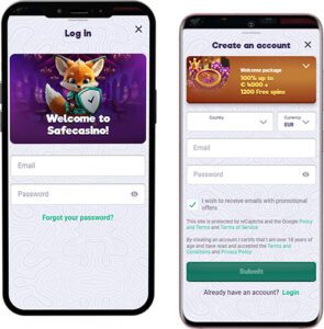 Safe Casino Mobile App Login and Registration