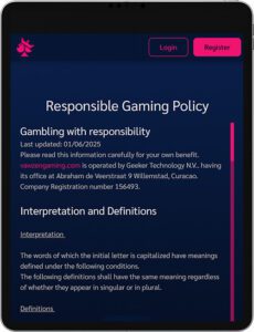 Vawzen Mobile App Responsible Gaming