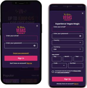 Vegas Now Casino Mobile App Login and Registration