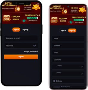 Blaze-Spins Mobile App Login and Registration