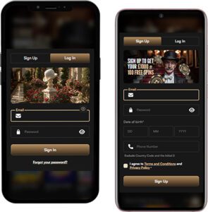 Harry Casino Mobile App Login and Registration