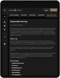 Harry Casino Mobile App Responsible Gaming
