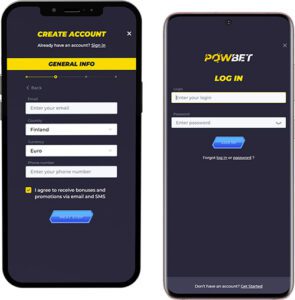 Powbet Mobile App Login and Registration