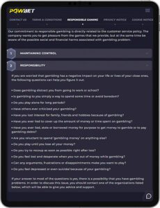 Powbet Mobile App Responsible Gaming