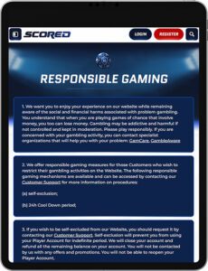 Scored Mobile App Responsible Gaming