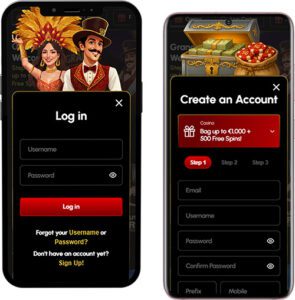 Spin Grande Mobile App Login and Registration