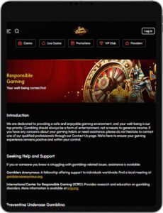 Spin Grande Mobile App Responsible Gaming
