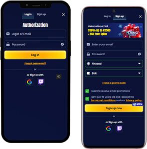 Trino Casino Mobile App Login and Registration