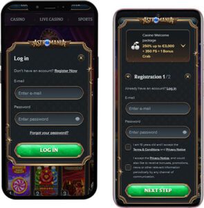 AstroMania Mobile App Login and Registration