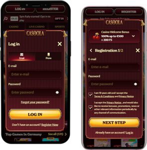 Casoola Mobile App Login and Registration