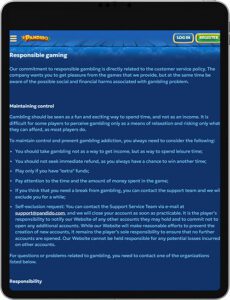 Pandido Mobile App Responsible Gaming