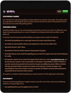 Westace Mobile App Responsible Gaming