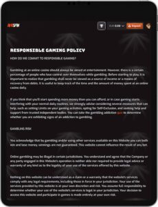 AFKspin Mobile App Responsible Gaming