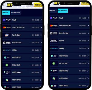 BetScore Mobile App Payment Methods