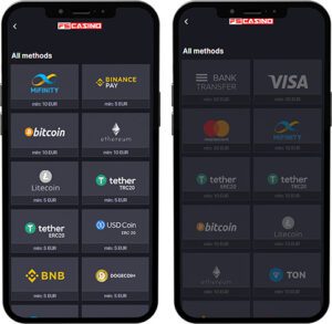 FS Casino Mobile App Payment Methods