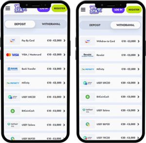 Vipsta Mobile App Payment Methods