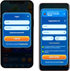 Spinfin Mobile App Login and Registration