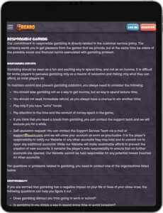 Bearo Mobile App Responsible Gaming