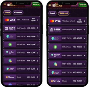 Dice Palace Mobile App Payment Methods