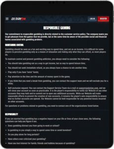 Glorion Mobile App Responsible Gaming