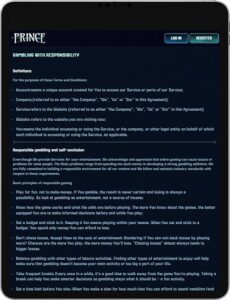 Prince Casino Mobile App Responsible Gaming