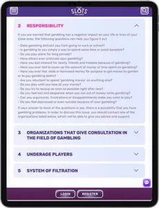 SlotsPalace Mobile App Responsible Gambling