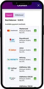 Wpłaty w aplikacji mobilnej RTBet