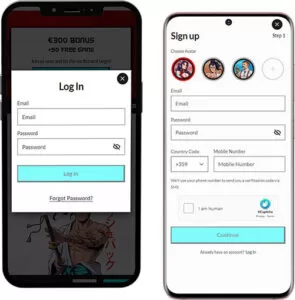 Manga Mobile App Anmeldung und Registrierung