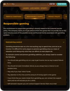 AmunRa mobile app υπεύθυνο παιχνίδι