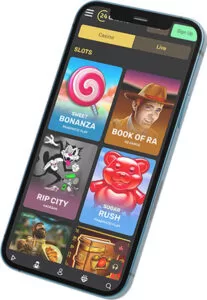 Machines à sous de l'application mobile 24Casino