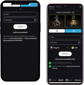 Connexion et inscription à l'application mobile Lex
